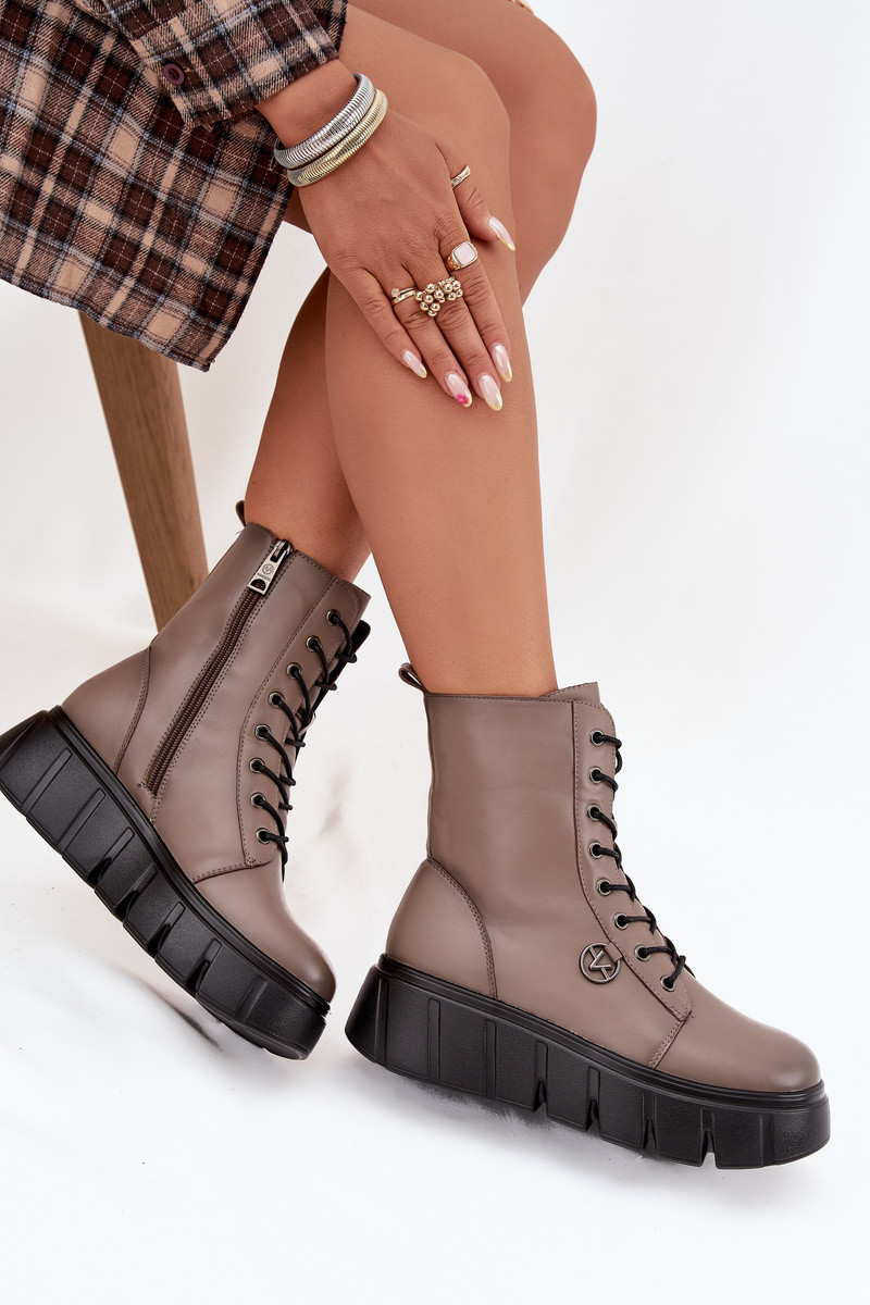 Dámska pracovná platforma - tmavobéžová Vinceza 58588 40