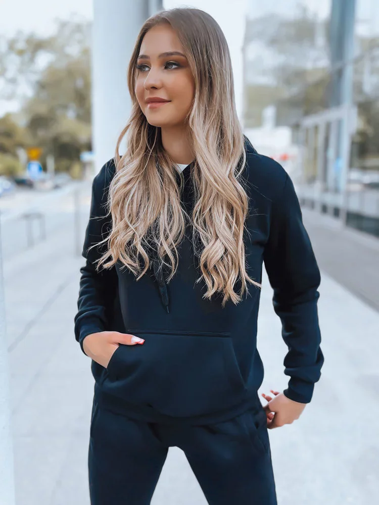 Dámská mikina BASIC s kapucí tmavě modrá BY0561 XL