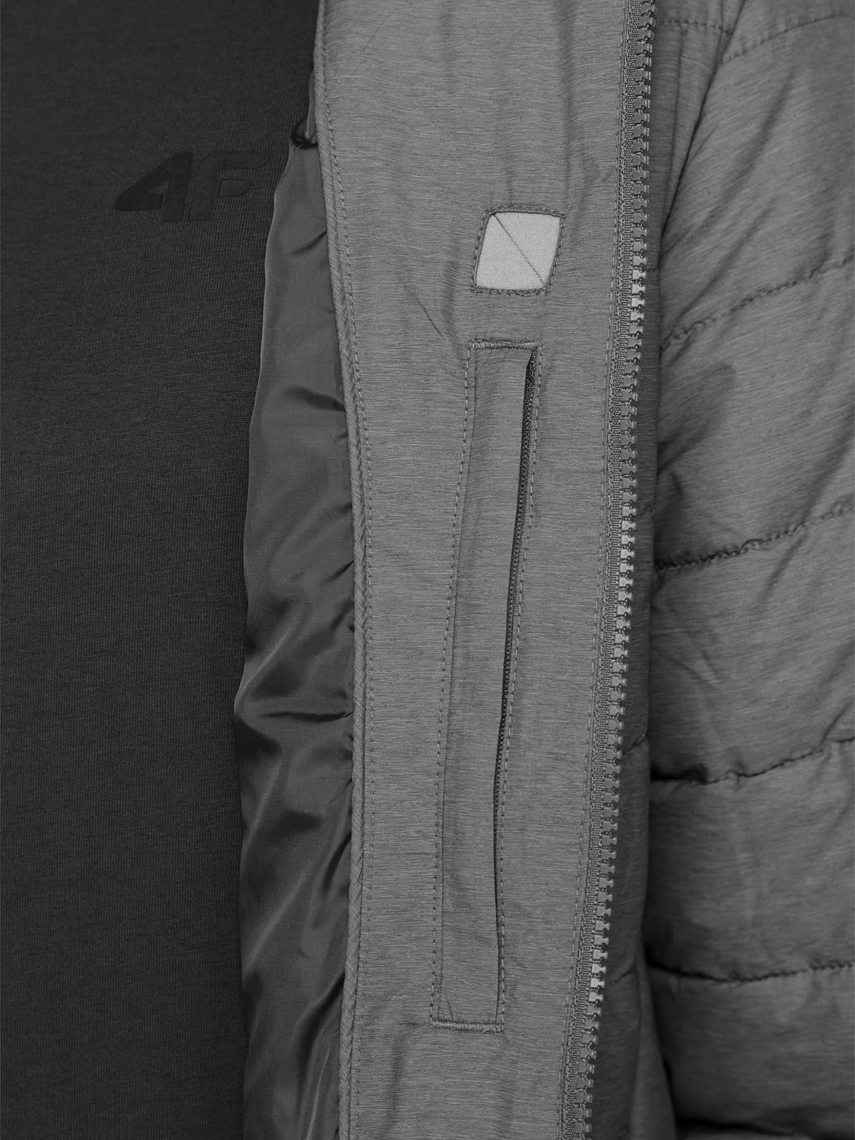 Pánská péřová bunda 4F KUMP301 šedá Šedá XL