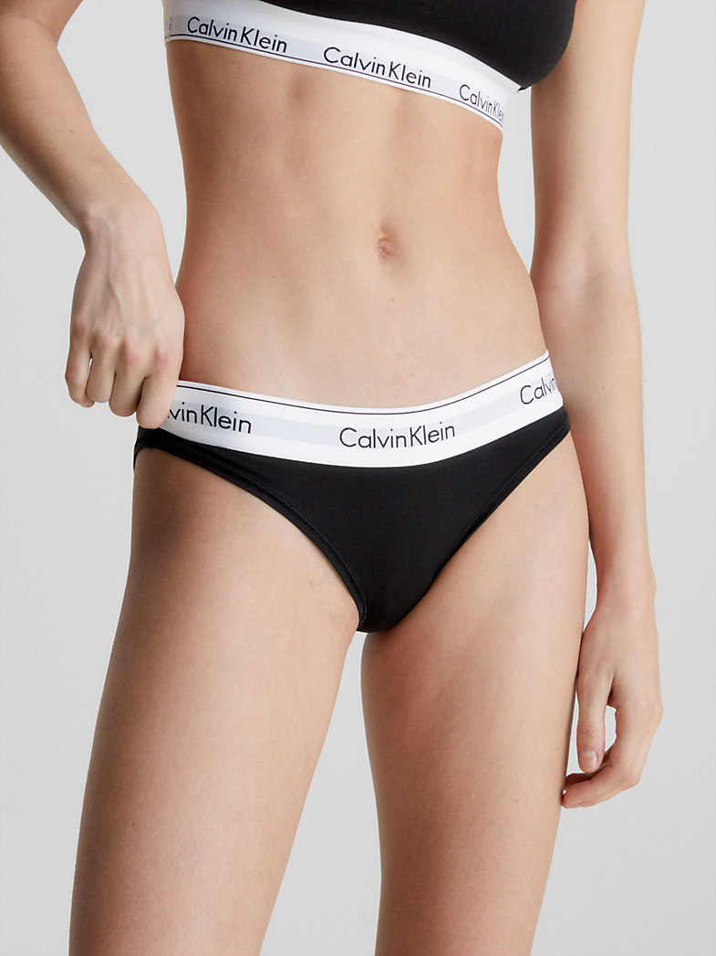 Dámské kalhotky Bikini Briefs Modern Cotton 0000F3787E001 černá - Calvin Klein M