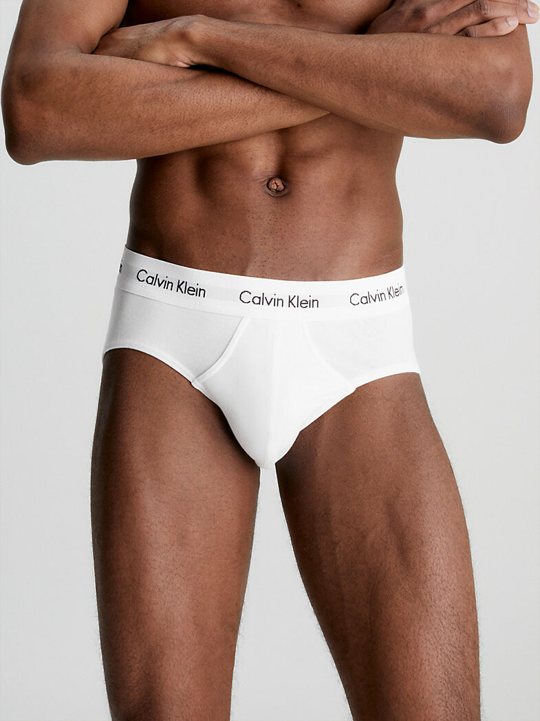 Pánské slipy 3 Pack Briefs Cotton Stretch 0000U2661G100 bílá - Calvin Klein XS