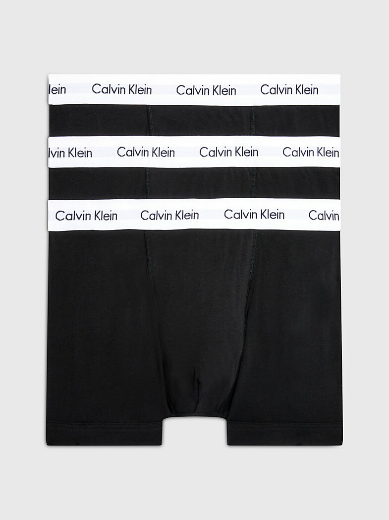 Pánské trenky 3 Pack Trunks Cotton Stretch 0000U2662G001 černá - Calvin Klein XS