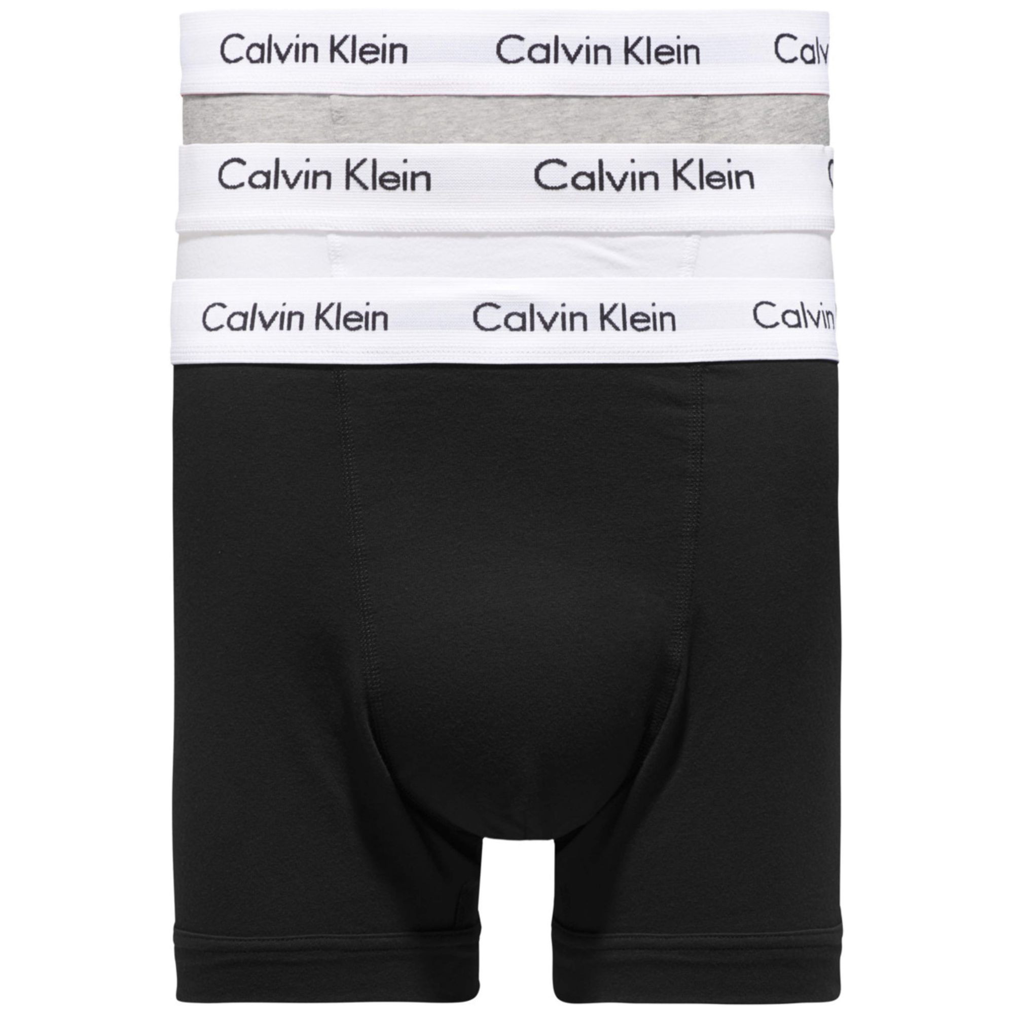 Pánské trenky 3 Pack Trunks Cotton Stretch 0000U2662G998 černá/bílá/šedá - Calvin Klein XS