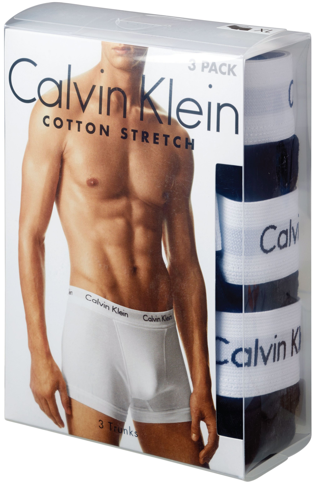 Pánské trenky 3 Pack Low Rise Trunks Cotton Stretch 0000U2664G998 černá/bílá/šedá - Calvin Klein L