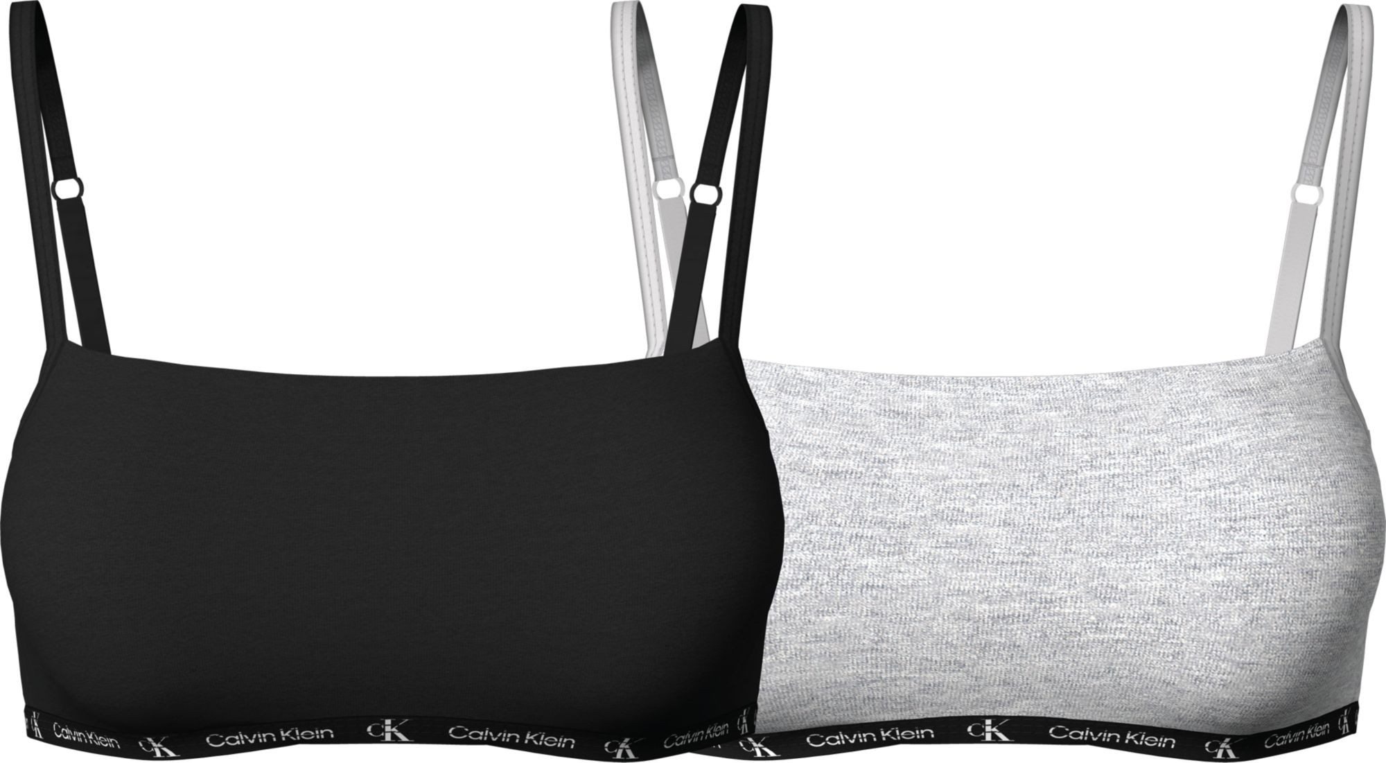 Dámská podprsenka 2 Pack Bralettes CK96 000QF7215EBGH černá/šedá - Calvin Klein XS