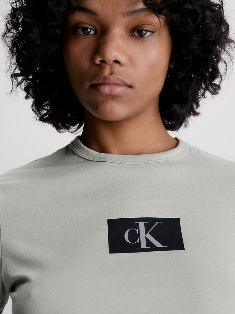 Dámské tričko Lounge T-Shirt CK96 S/S CREW NECK 000QS6945EP7A šedá - Calvin Klein XL