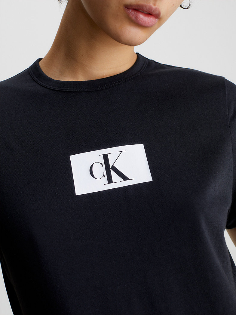 Dámské tričko Lounge T-Shirt CK96 S/S CREW NECK 000QS6945EUB1 černá - Calvin Klein L