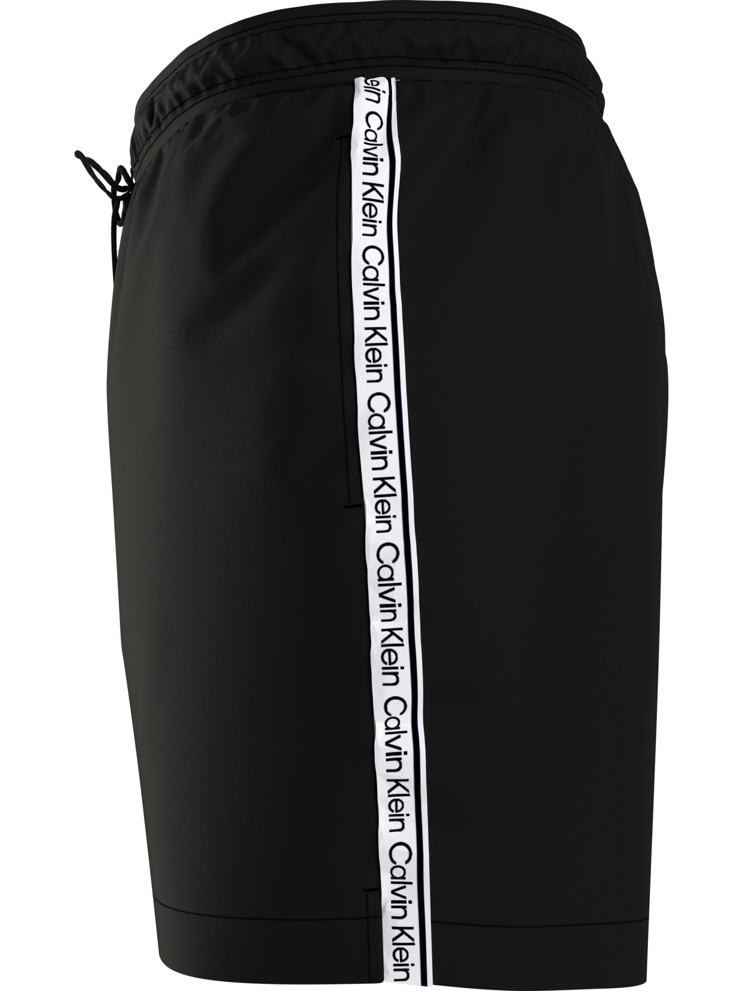 Pánské plavky Medium Drawstring Swim Shorts Logo Tape KM0KM00741BEH černá - Calvin Klein 3XL