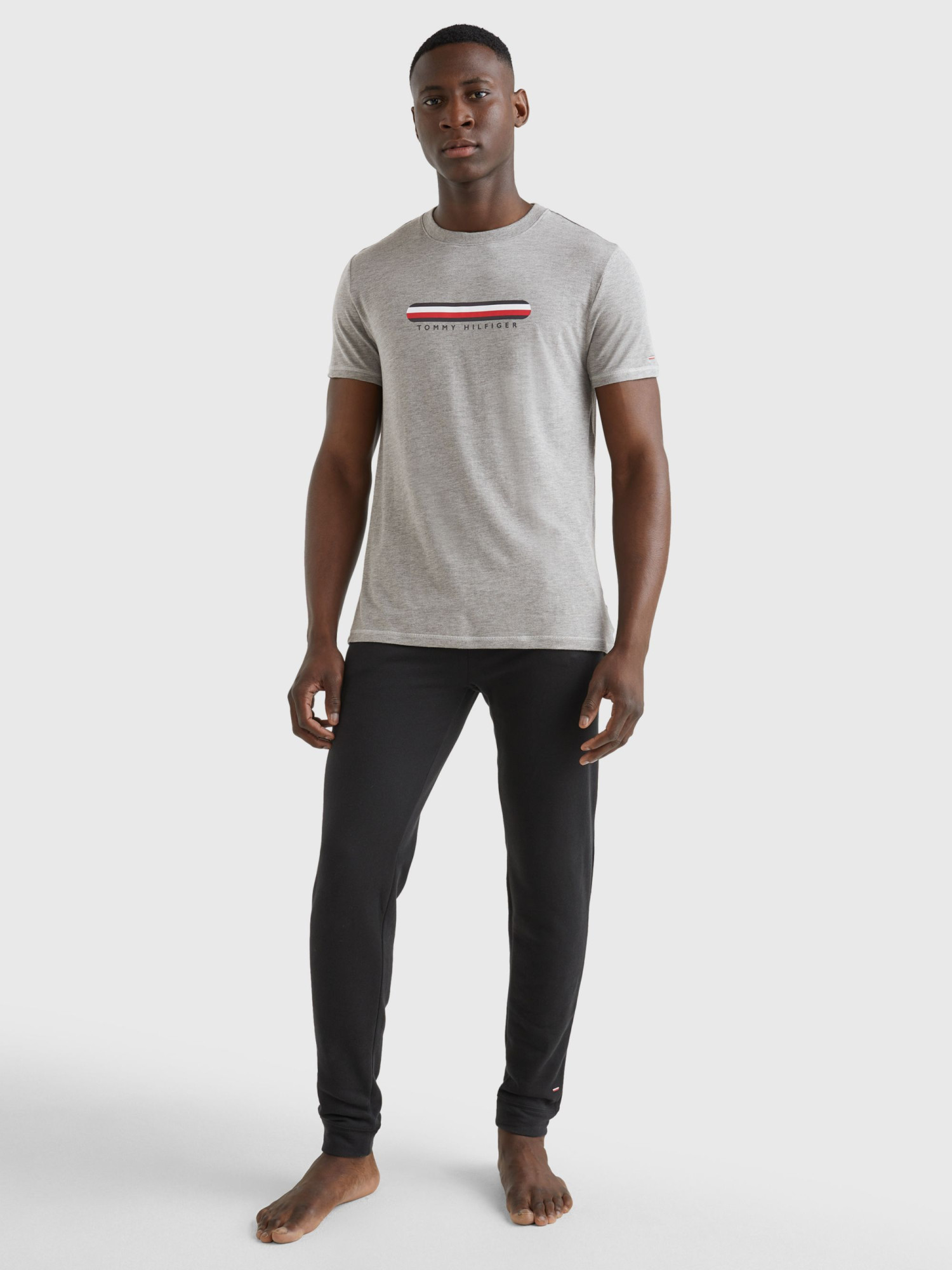 Pánské tričko SEACELL™ LOGO CREW NECK T-SHIRT UM0UM02348P4A šedá - Tommy Hilfiger XL