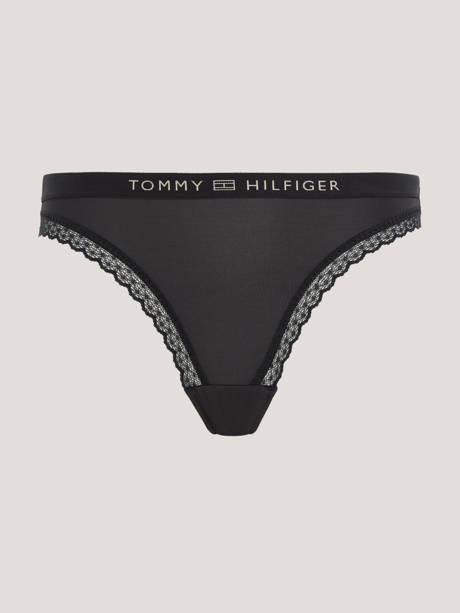 Dámské kalhotky TONAL LOGO LACE BRIEFS UW0UW04183BDS černá - Tommy Hilfiger XS