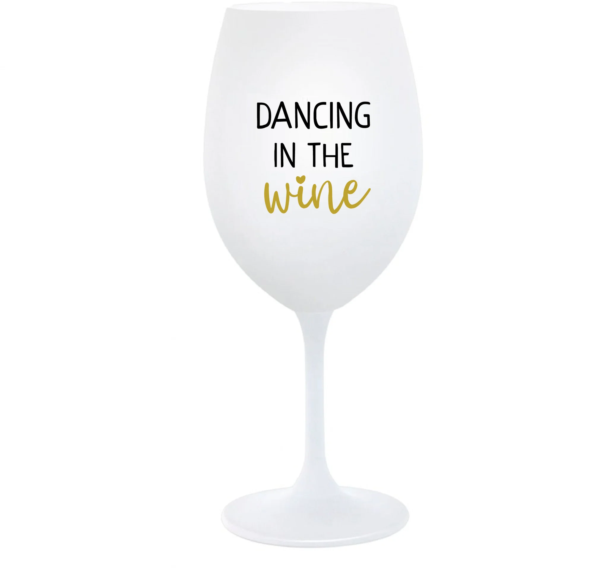 DANCING IN THE WINE - bílá  sklenice na víno 350 ml