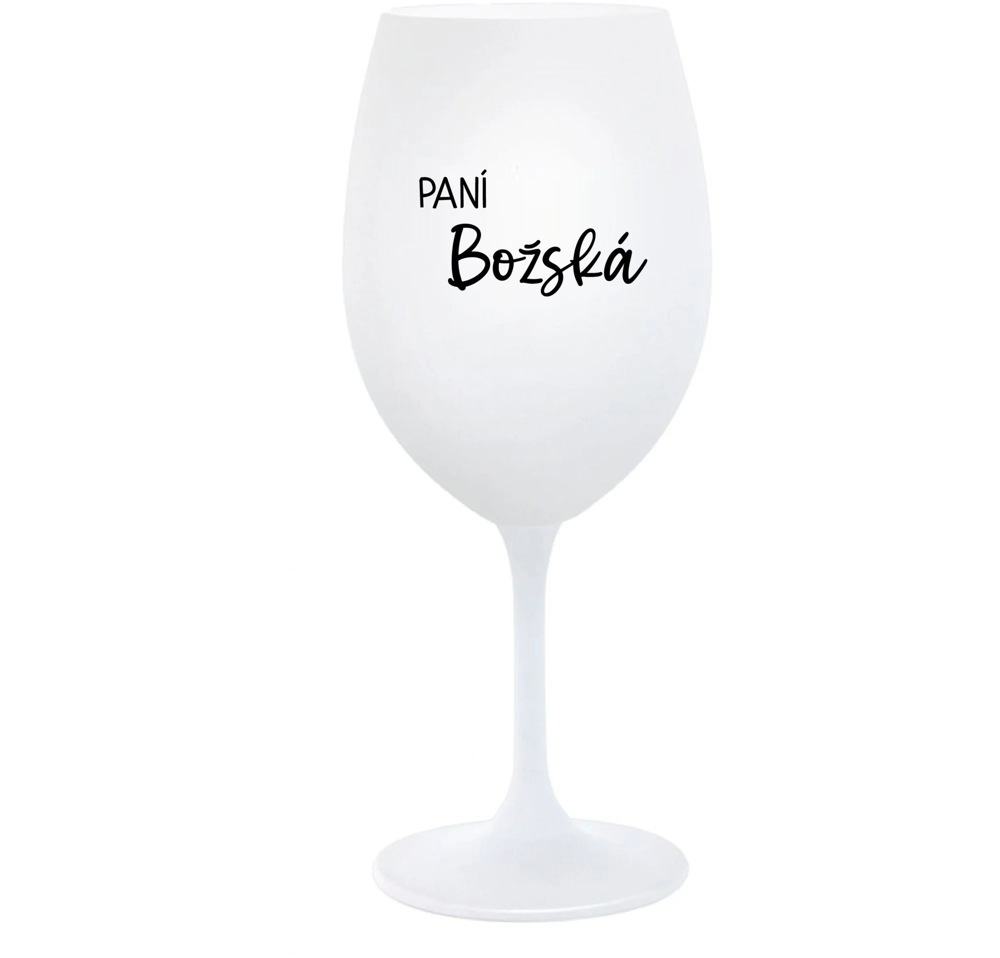 PANÍ BOŽSKÁ - bílá  sklenice na víno 350 ml