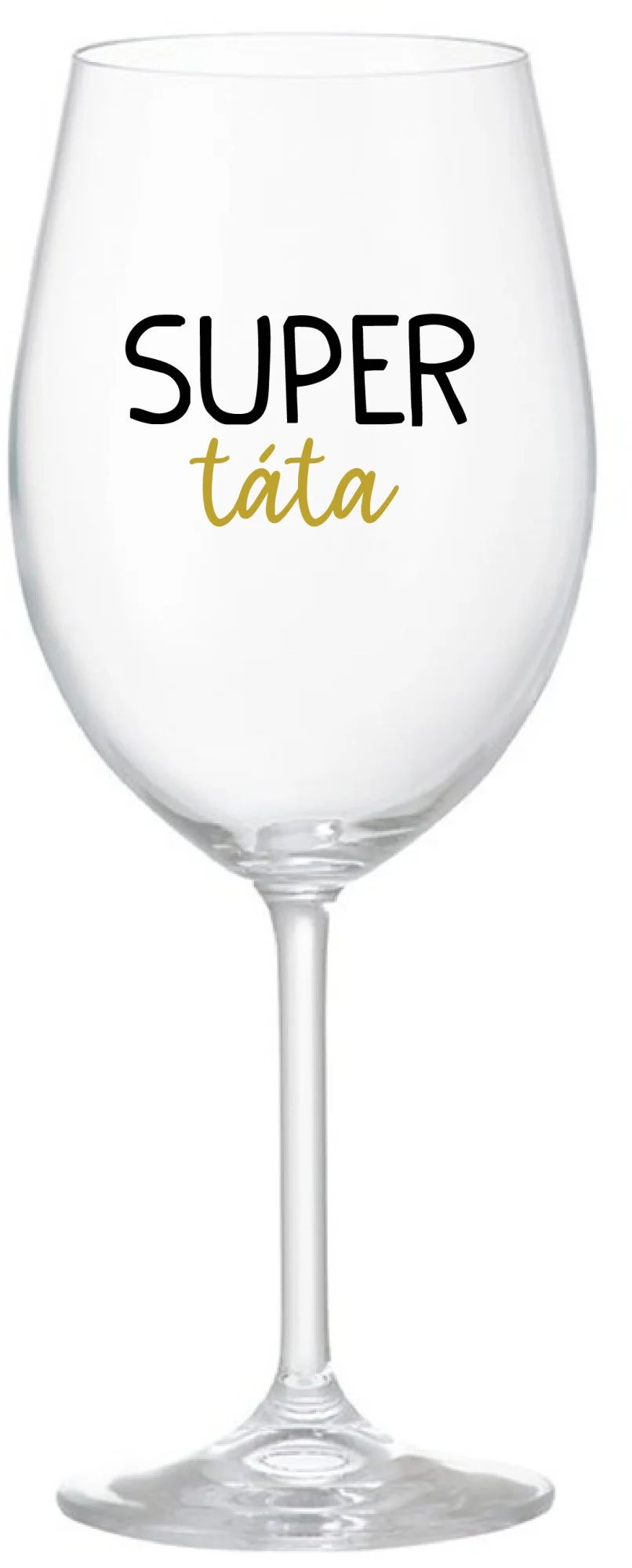 SUPER TÁTA - čirá sklenice na víno 350 ml