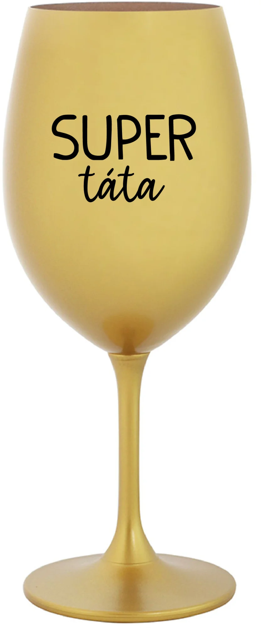 SUPER TÁTA - zlatá sklenice na víno 350 ml