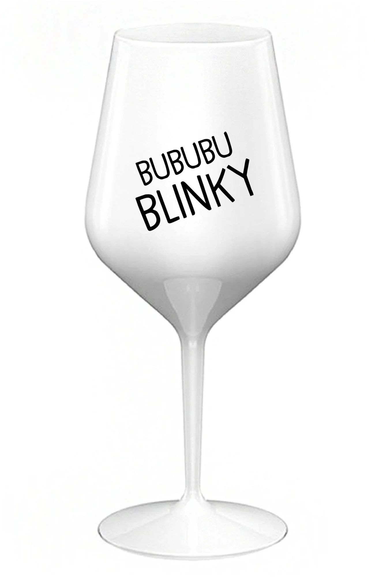 BUBUBUBLINKY - bílá nerozbitná sklenice na víno 470 ml