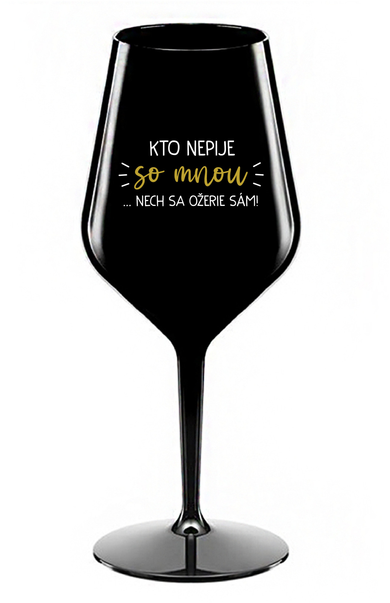 SA  černá nerozbitná sklenice na víno 470 ml model 20169492 - Giftela