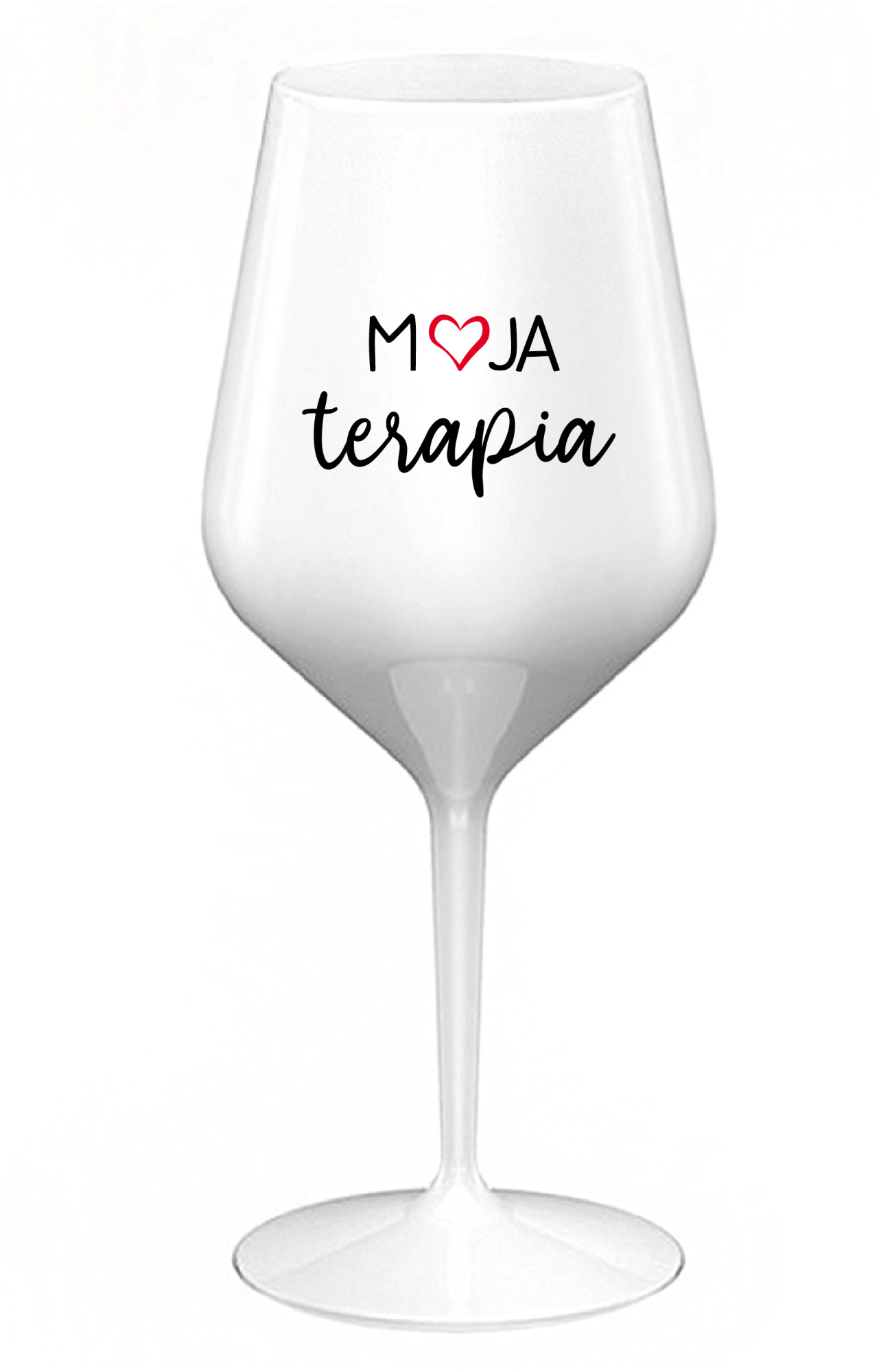 MOJA TERAPIA - bílá nerozbitná sklenice na víno 470 ml