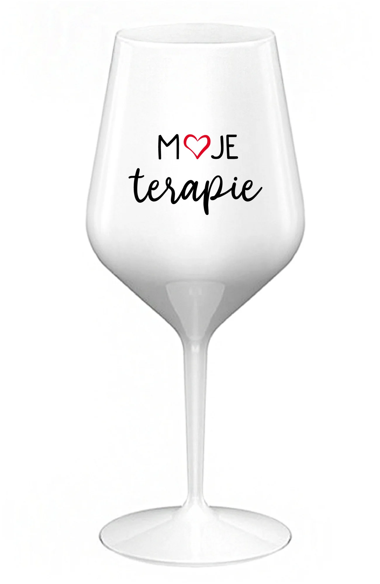 MOJE TERAPIE - bílá nerozbitná sklenice na víno 470 ml