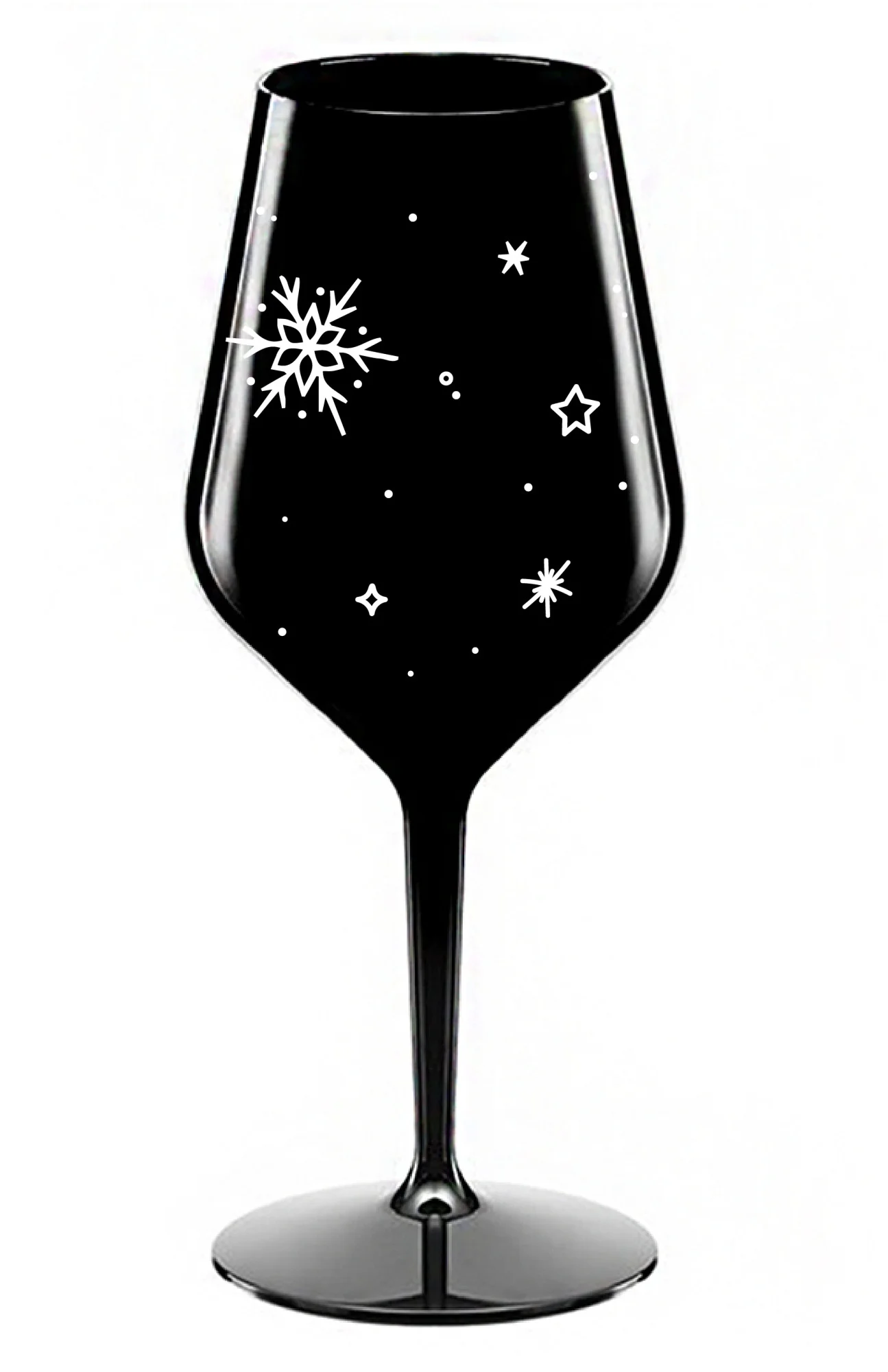 ZIMĚNKA - černá nerozbitná sklenice na víno 470 ml