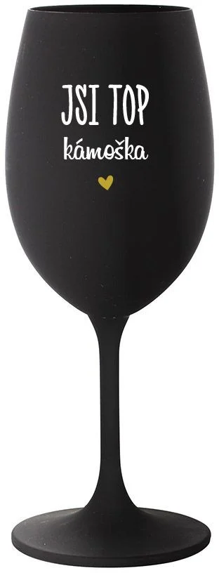 JSI TOP KÁMOŠKA - černá sklenice na víno 350 ml