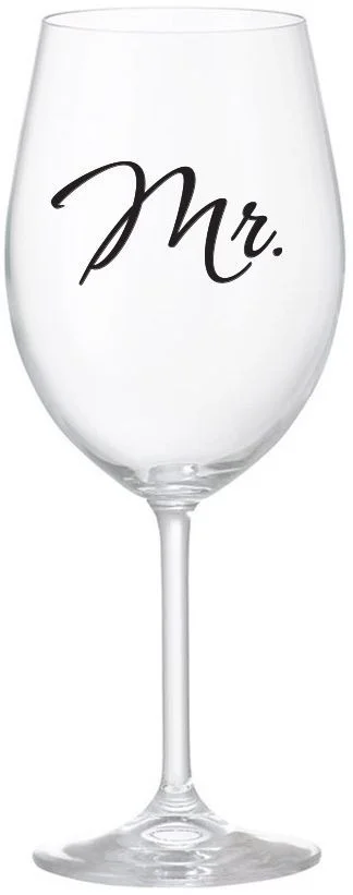 MR. - čirá sklenice na víno 350 ml