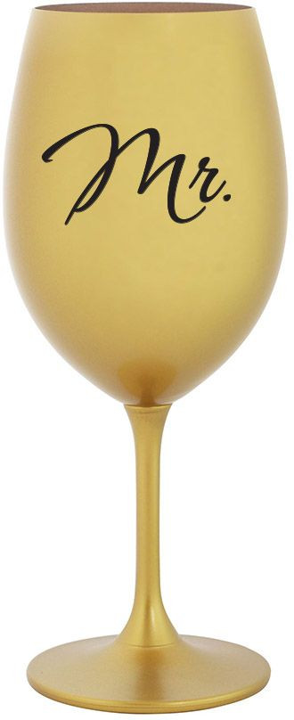 MR. - zlatá sklenice na víno 350 ml
