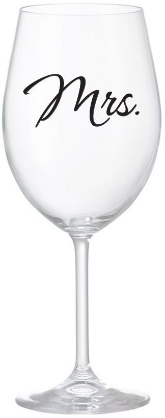 MRS. - čirá sklenice na víno 350 ml