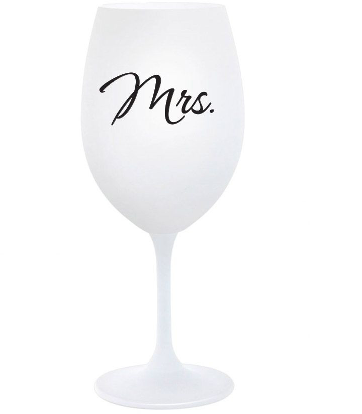 MRS. - bílá sklenice na víno 350 ml