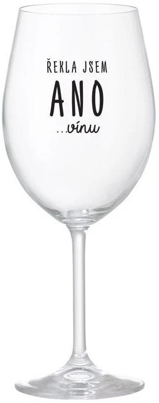 ŘEKLA JSEM ANO...VÍNU - čirá sklenice na víno 350 ml