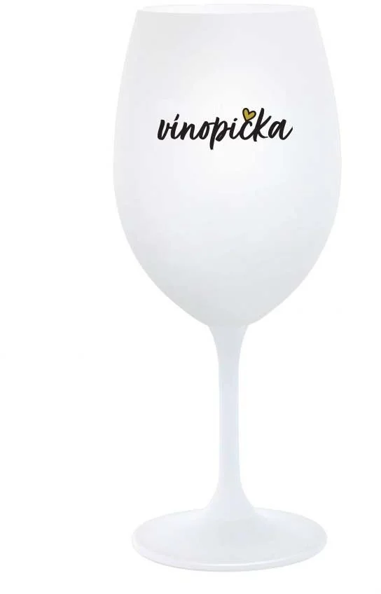 VÍNOPIČKA - bílá  sklenice na víno 350 ml