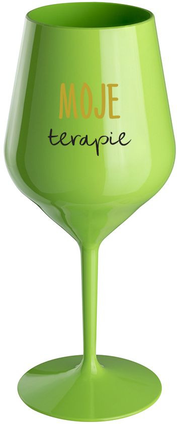 MOJE TERAPIE - zelená nerozbitná sklenice na víno 470 ml