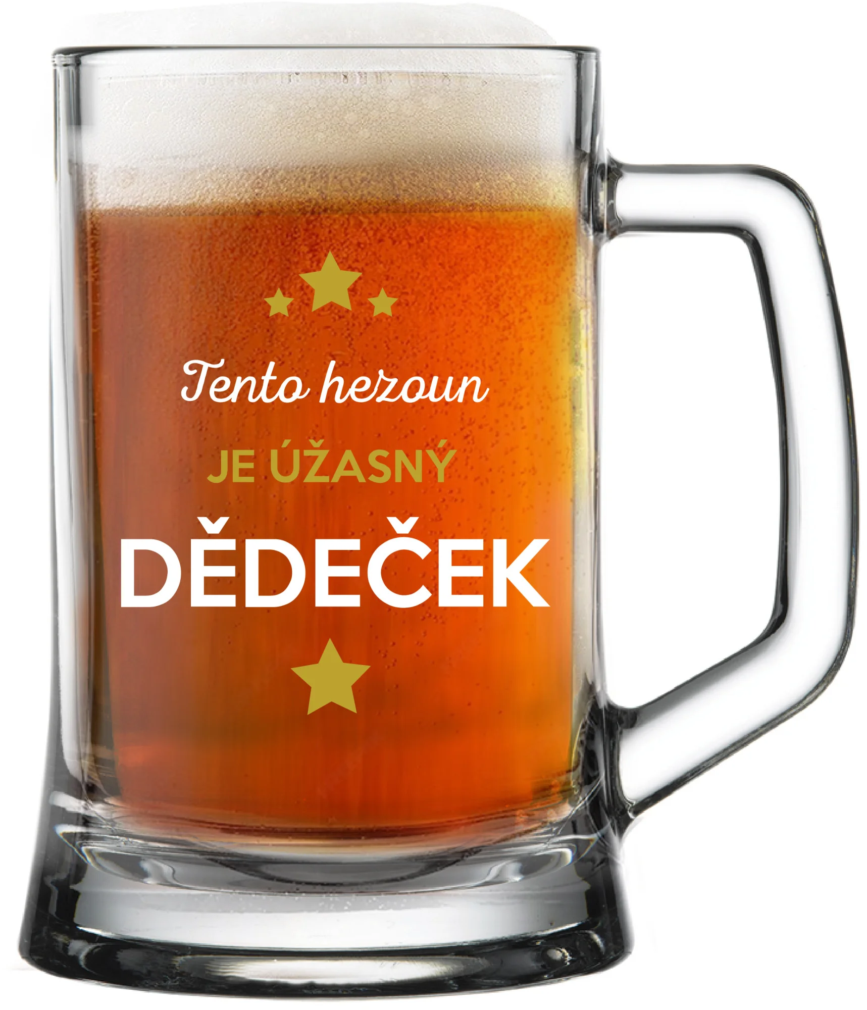 TENTO HEZOUN JE ÚŽASNÝ DĚDEČEK - pivní sklenice 0,5 l