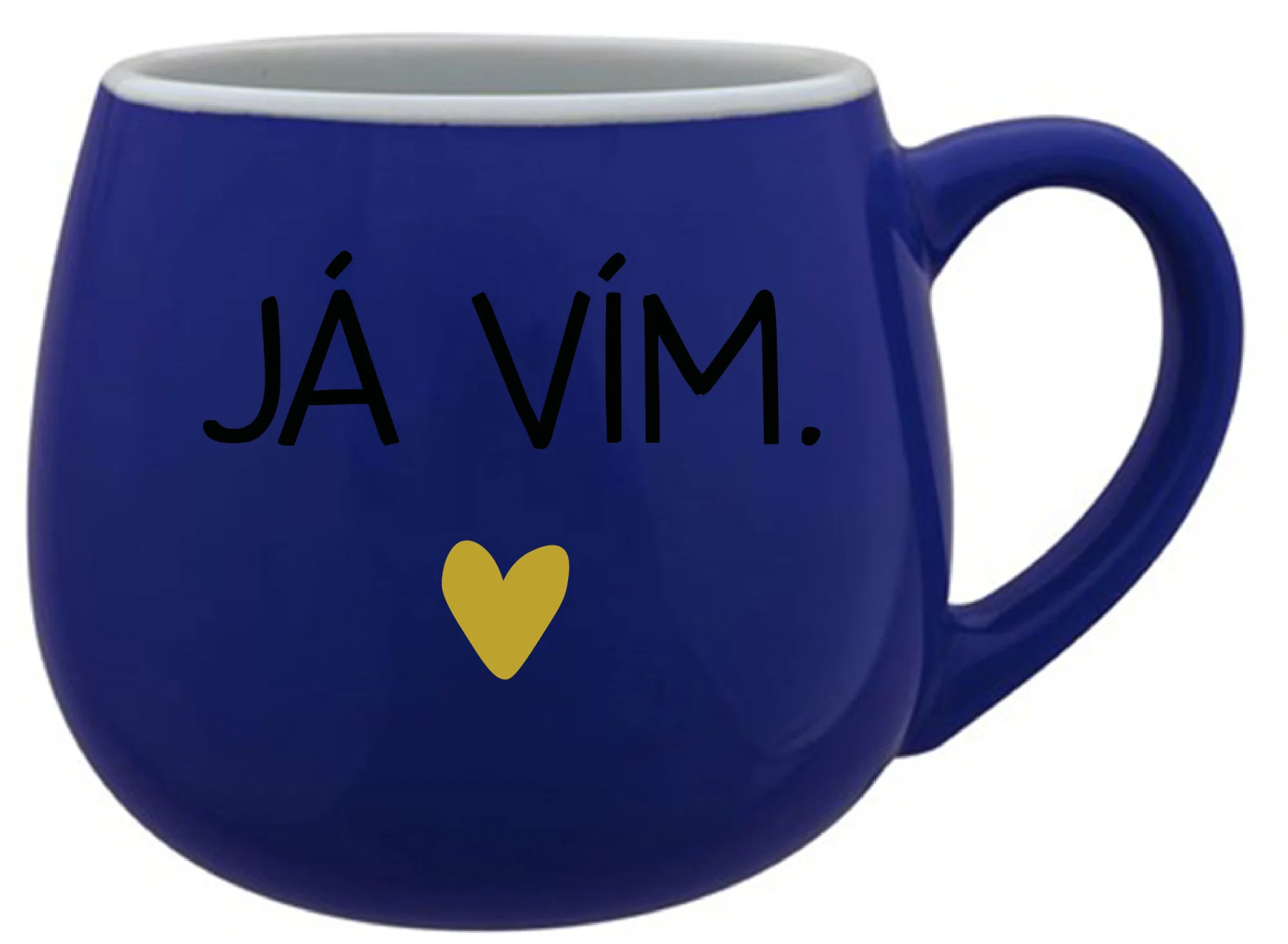 JÁ VÍM. - modrý keramický hrníček 300 ml