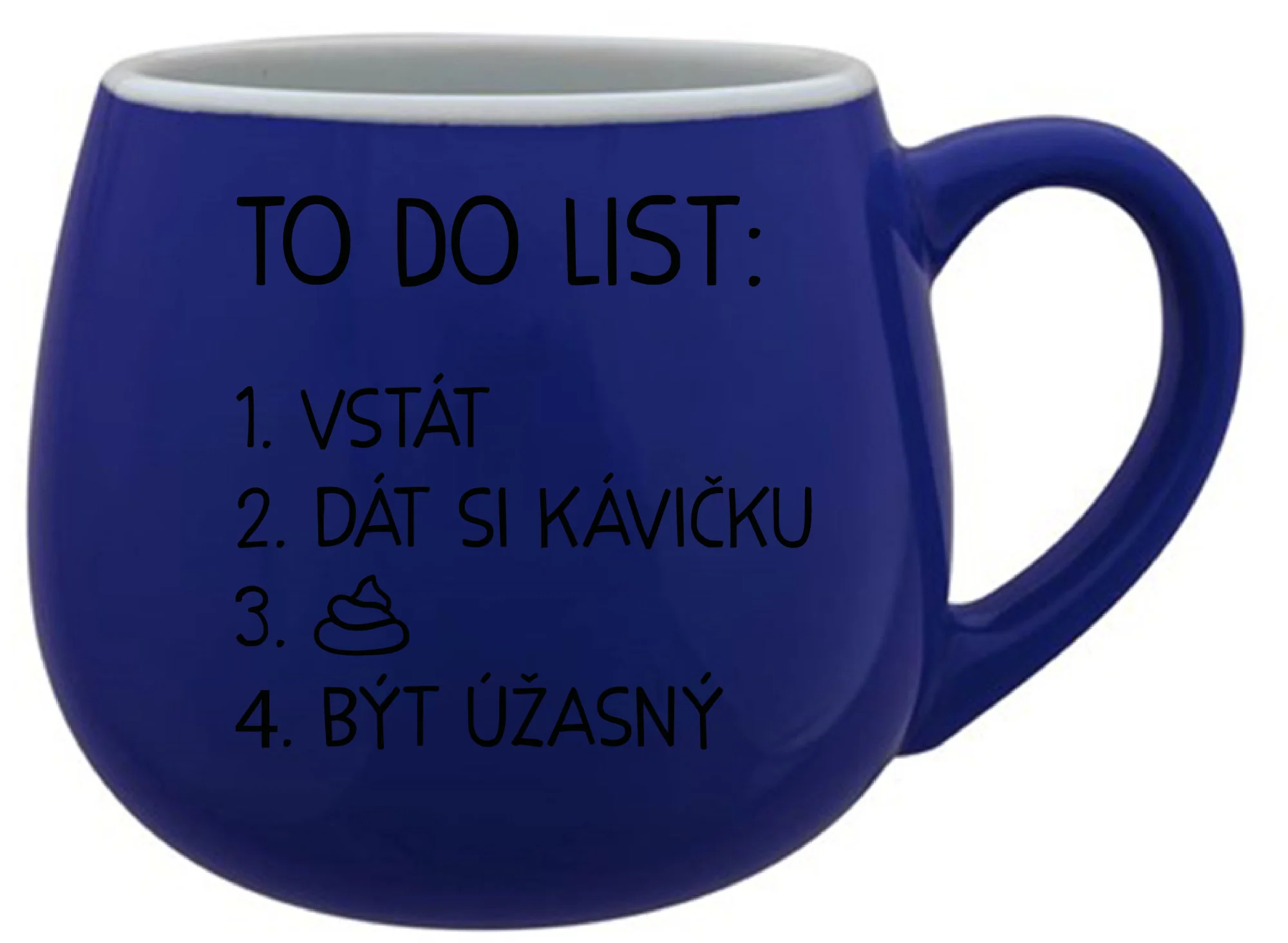 TO DO LIST:  BÝT ÚŽASNÝ - modrý keramický hrníček 300 ml