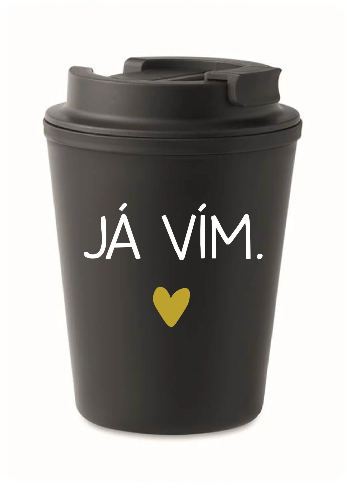 JÁ VÍM. - černý termohrnek 300 ml