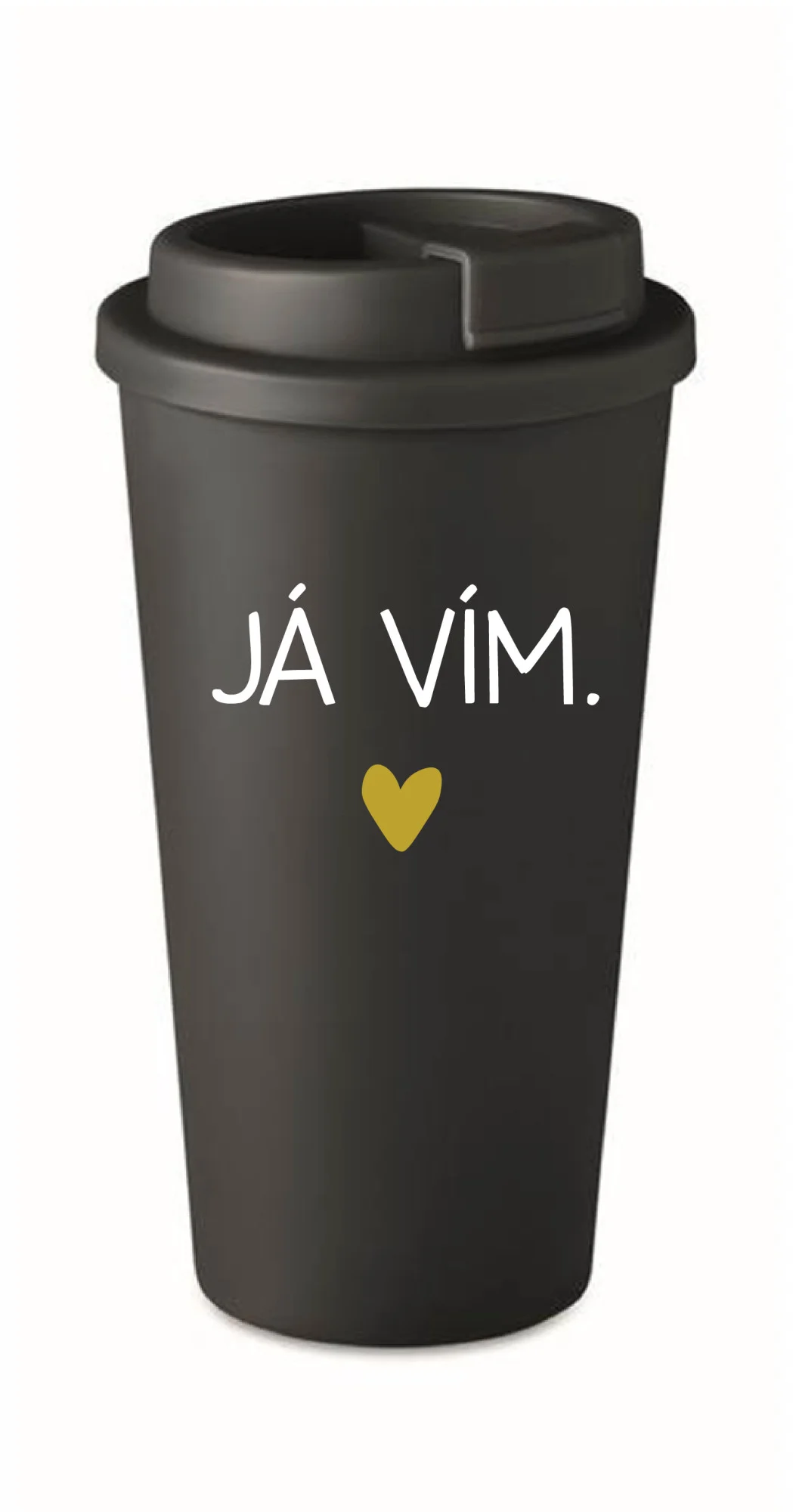 JÁ VÍM. - černý termohrnek 475 ml