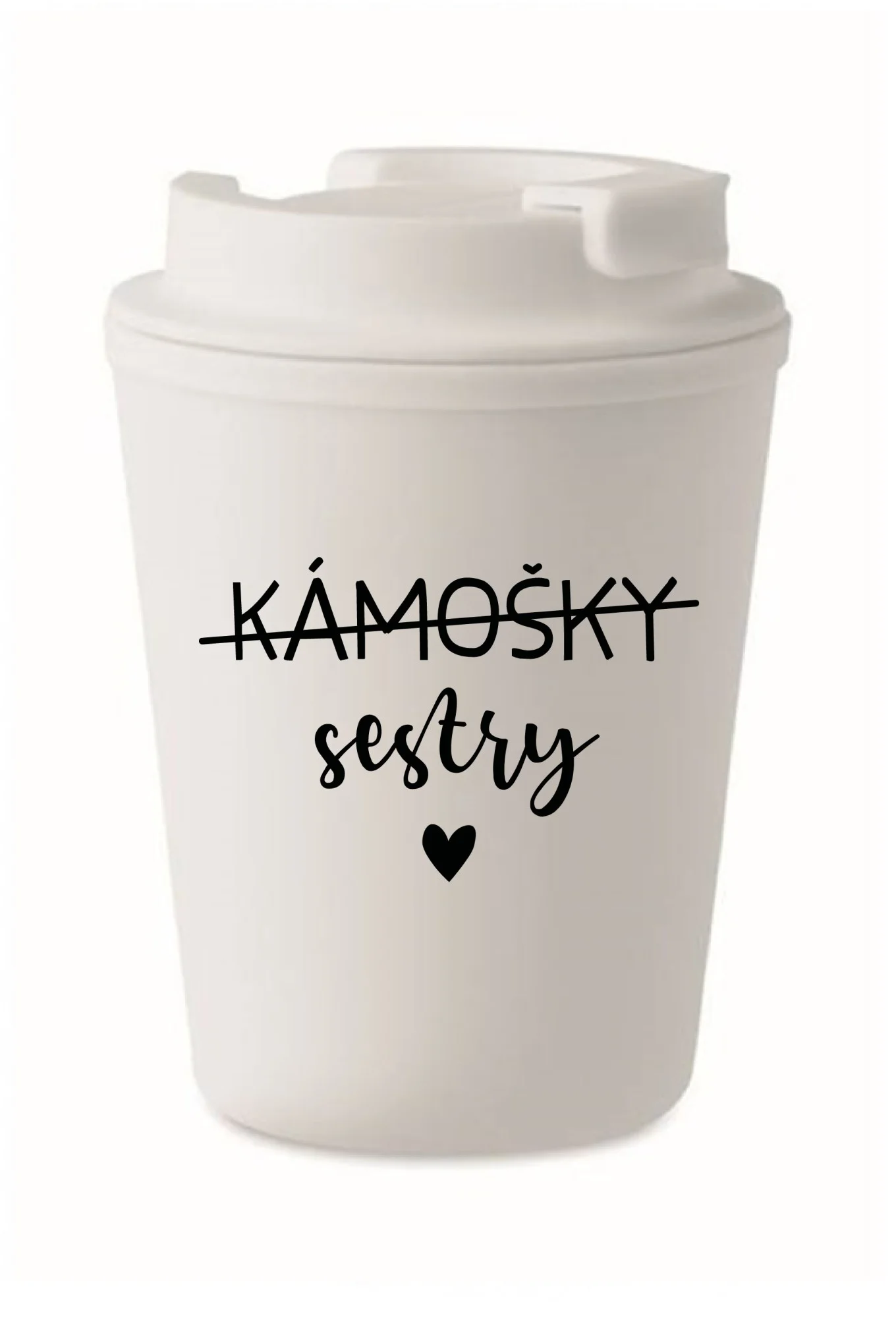 KÁMOŠKY SESTRY - bílý termohrnek 300 ml