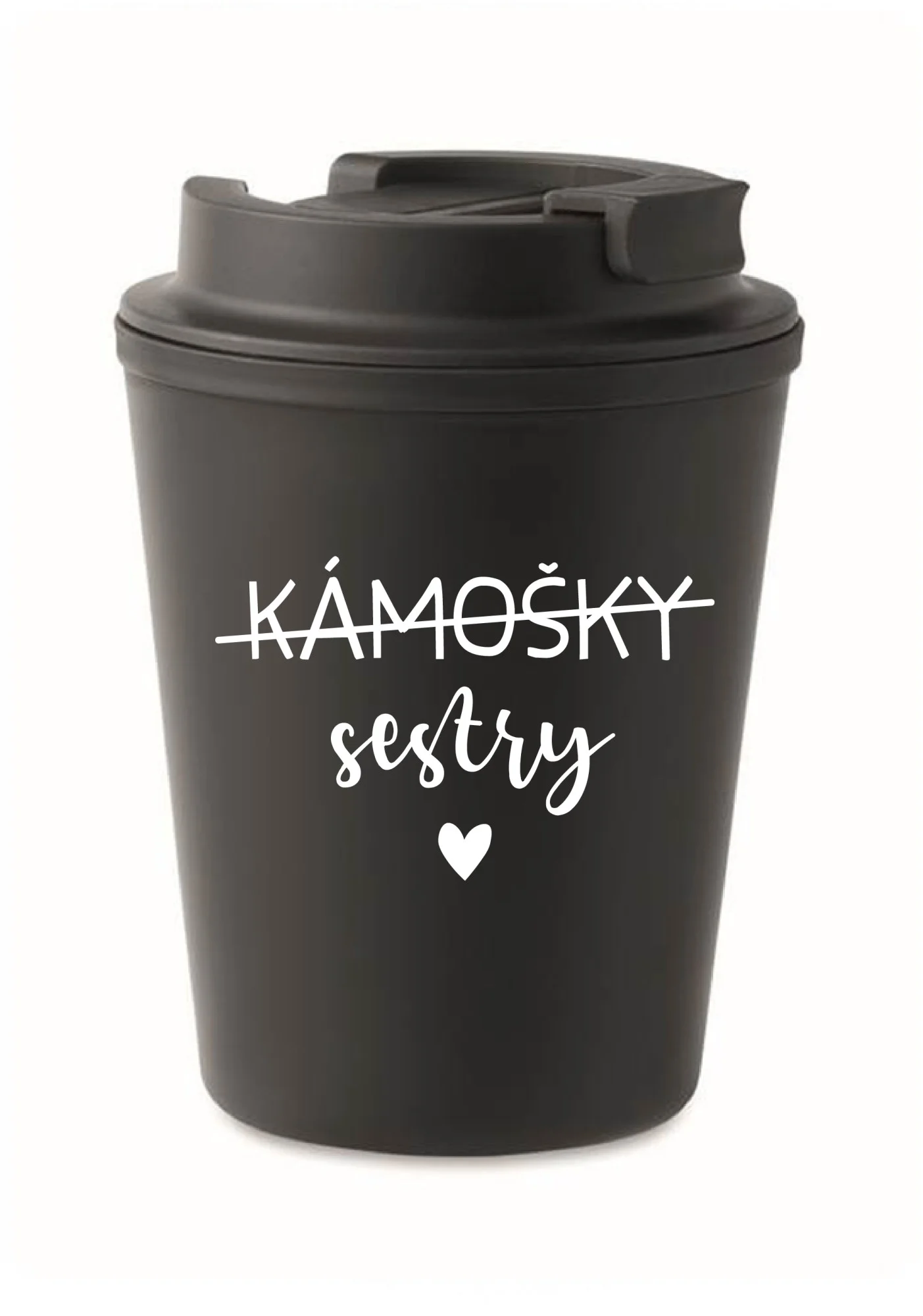 KÁMOŠKY SESTRY - černý termohrnek 300 ml