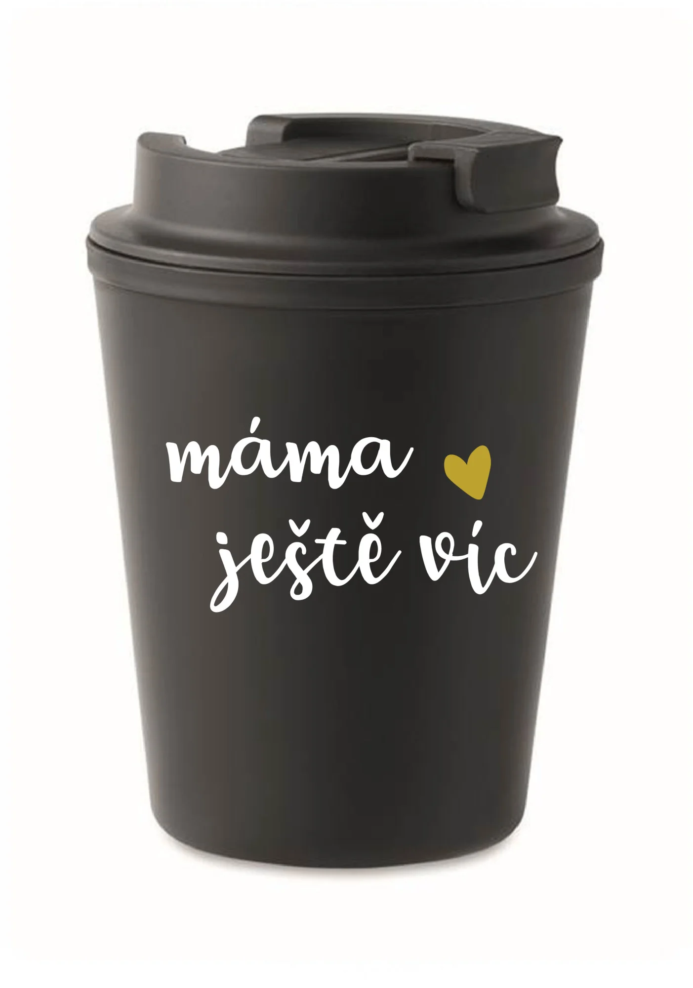 MÁMA JEŠTĚ VÍC - černý termohrnek 300 ml