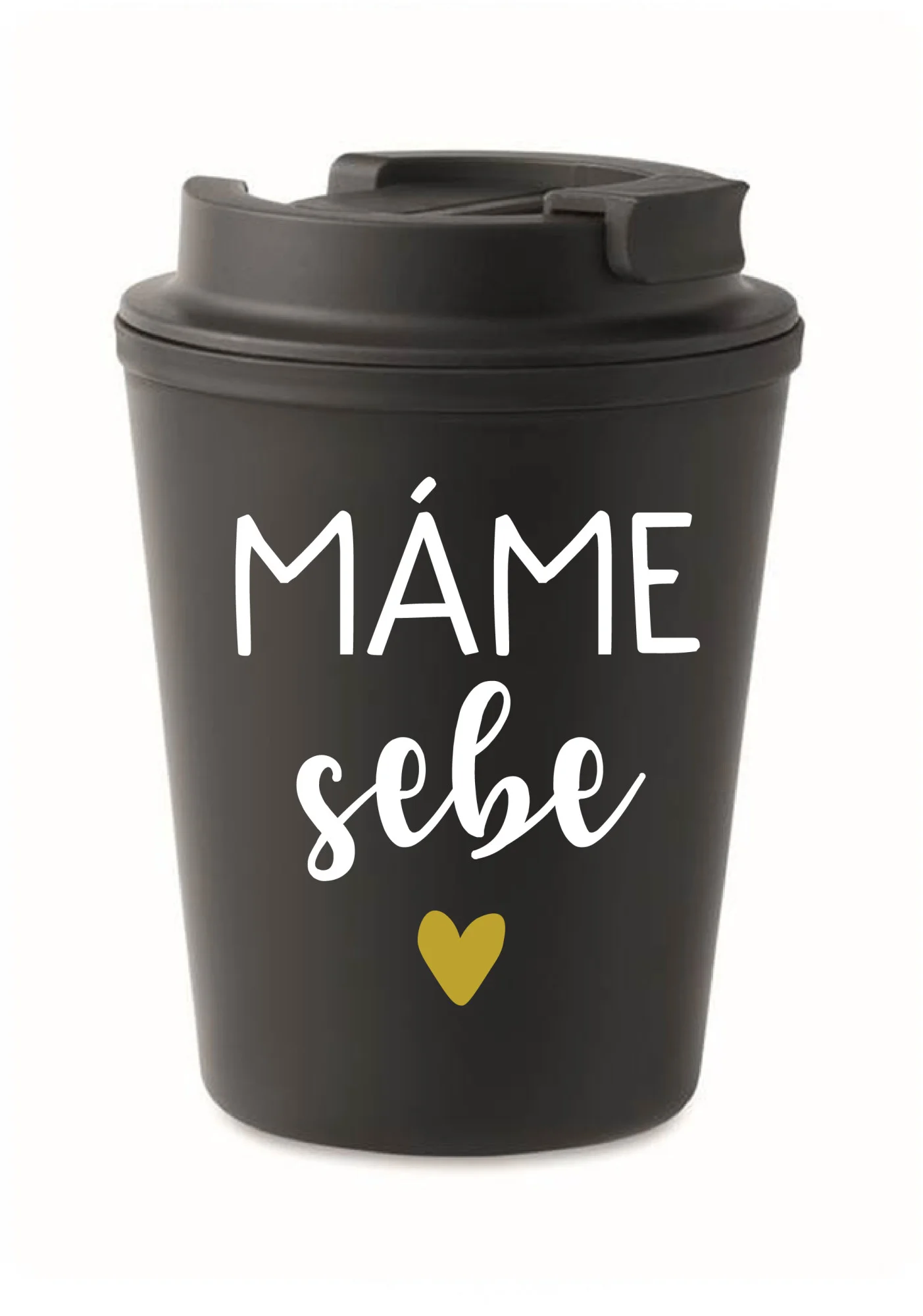 MÁME SEBE - černý termohrnek 300 ml