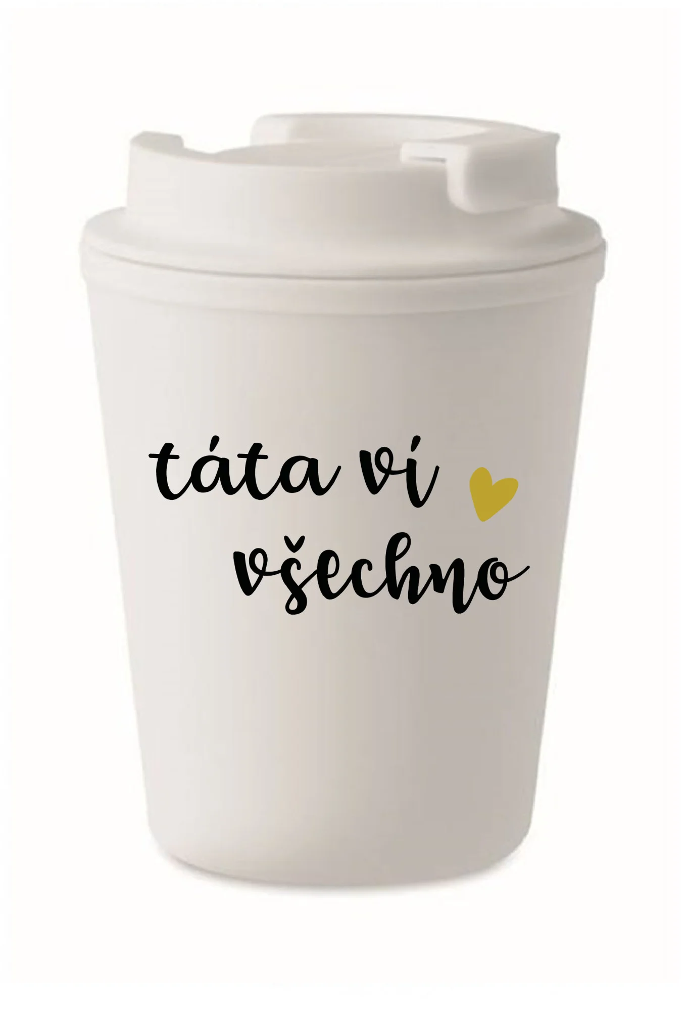 TÁTA VÍ VŠECHNO - bílý termohrnek 300 ml