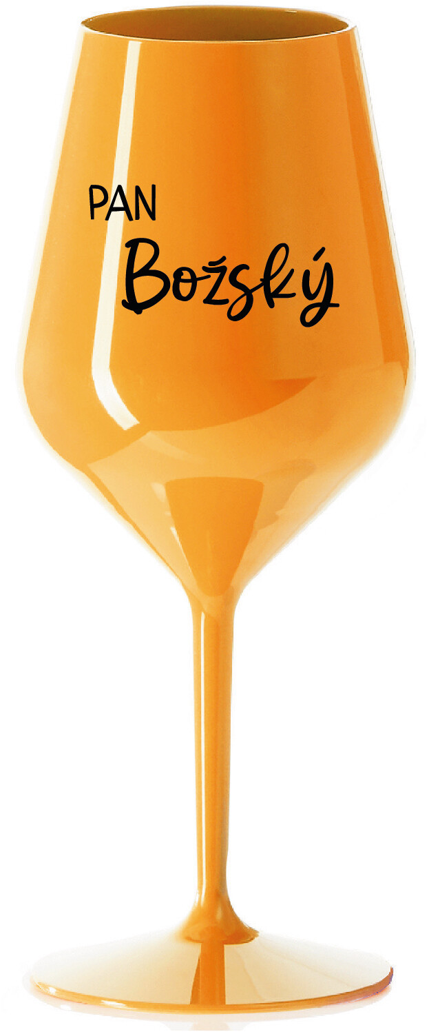 PAN BOŽSKÝ - oranžová nerozbitná sklenice na víno 470 ml