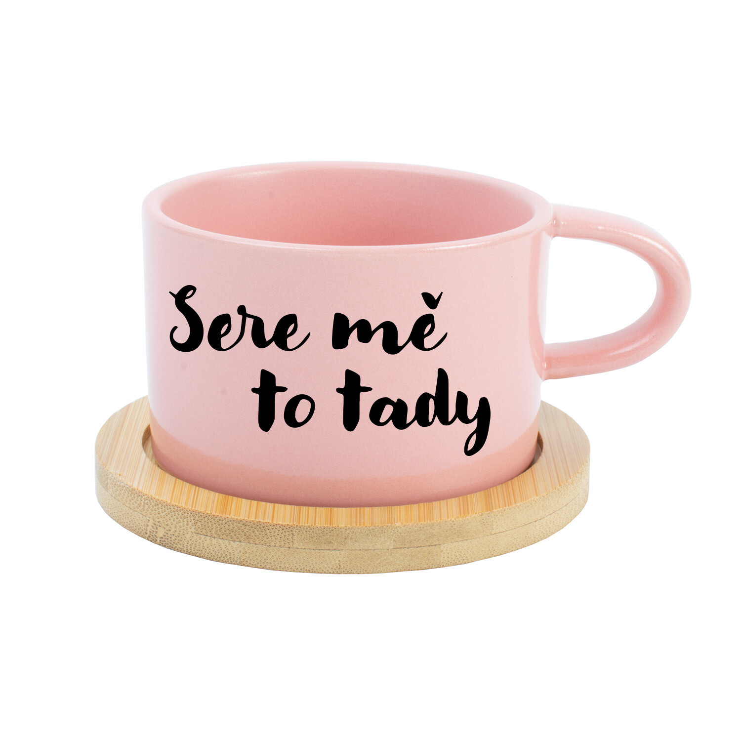 SERE MĚ TO TADY - růžový hrníček makronka 200 ml