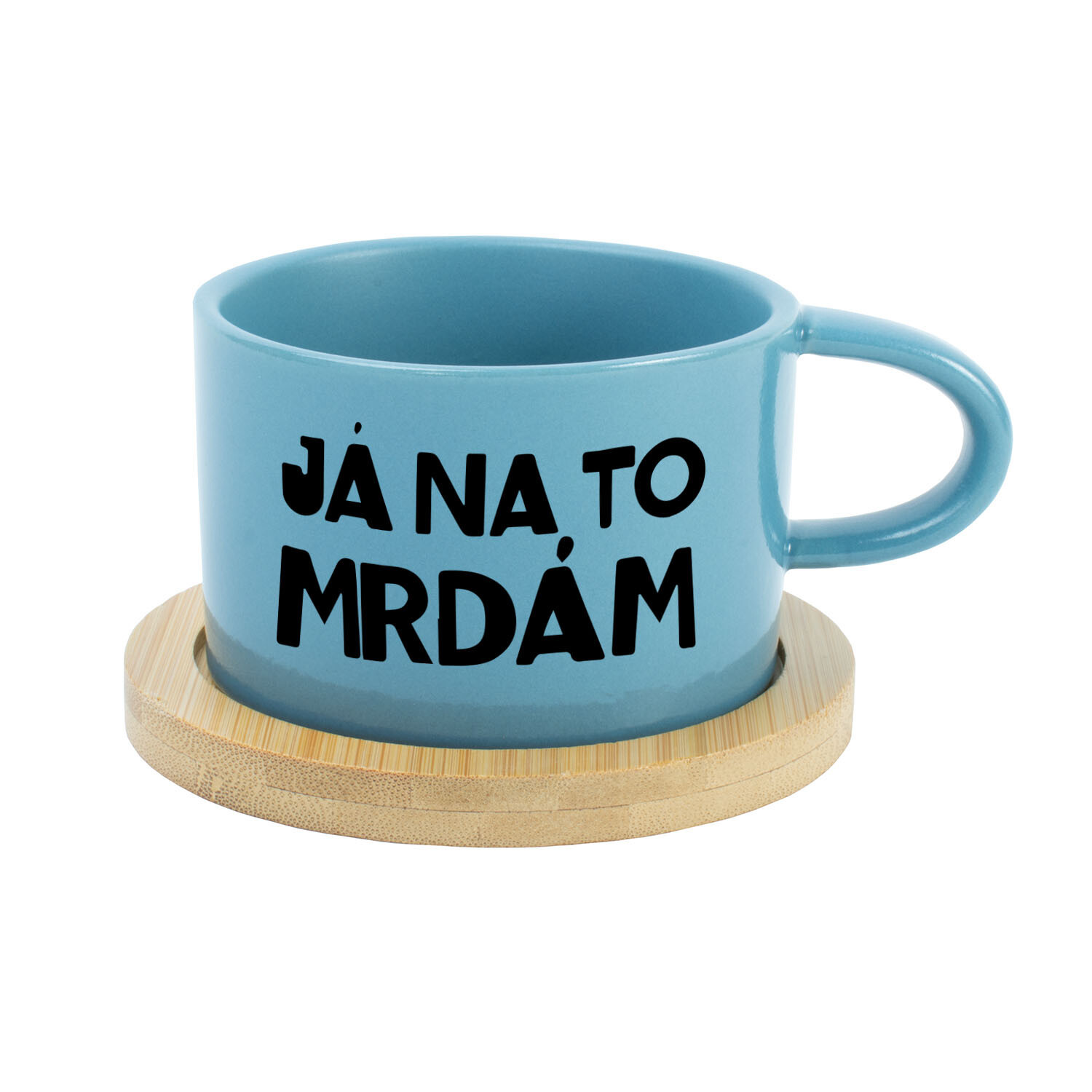 JÁ NA TO MRDÁM - modrý hrníček makronka 200 ml