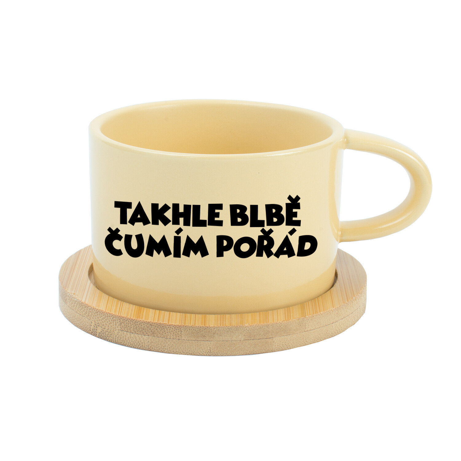 TAKHLE BLBĚ ČUMÍM POŘÁD - žlutý hrníček makronka 200 ml