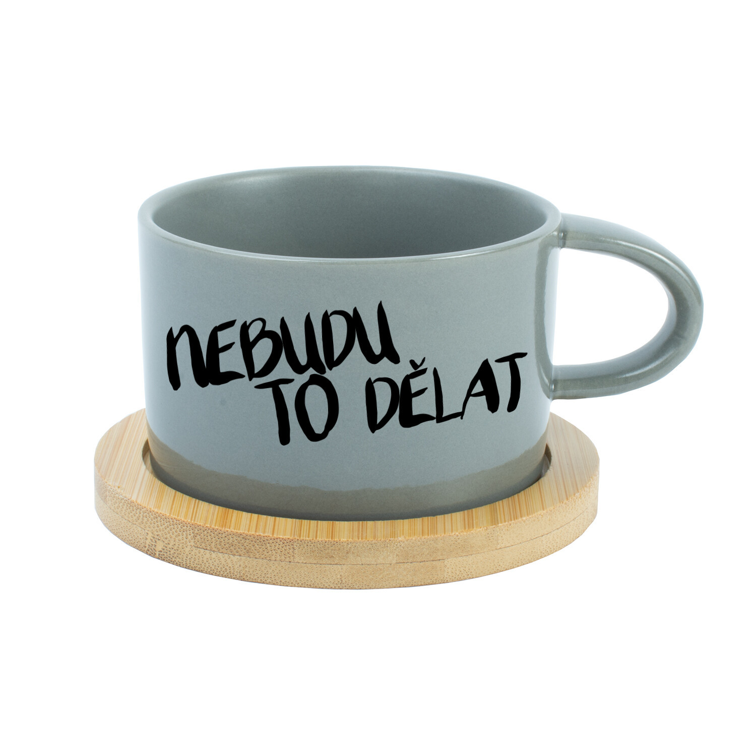 NEBUDU TO DĚLAT - šedý hrníček makronka 200 ml