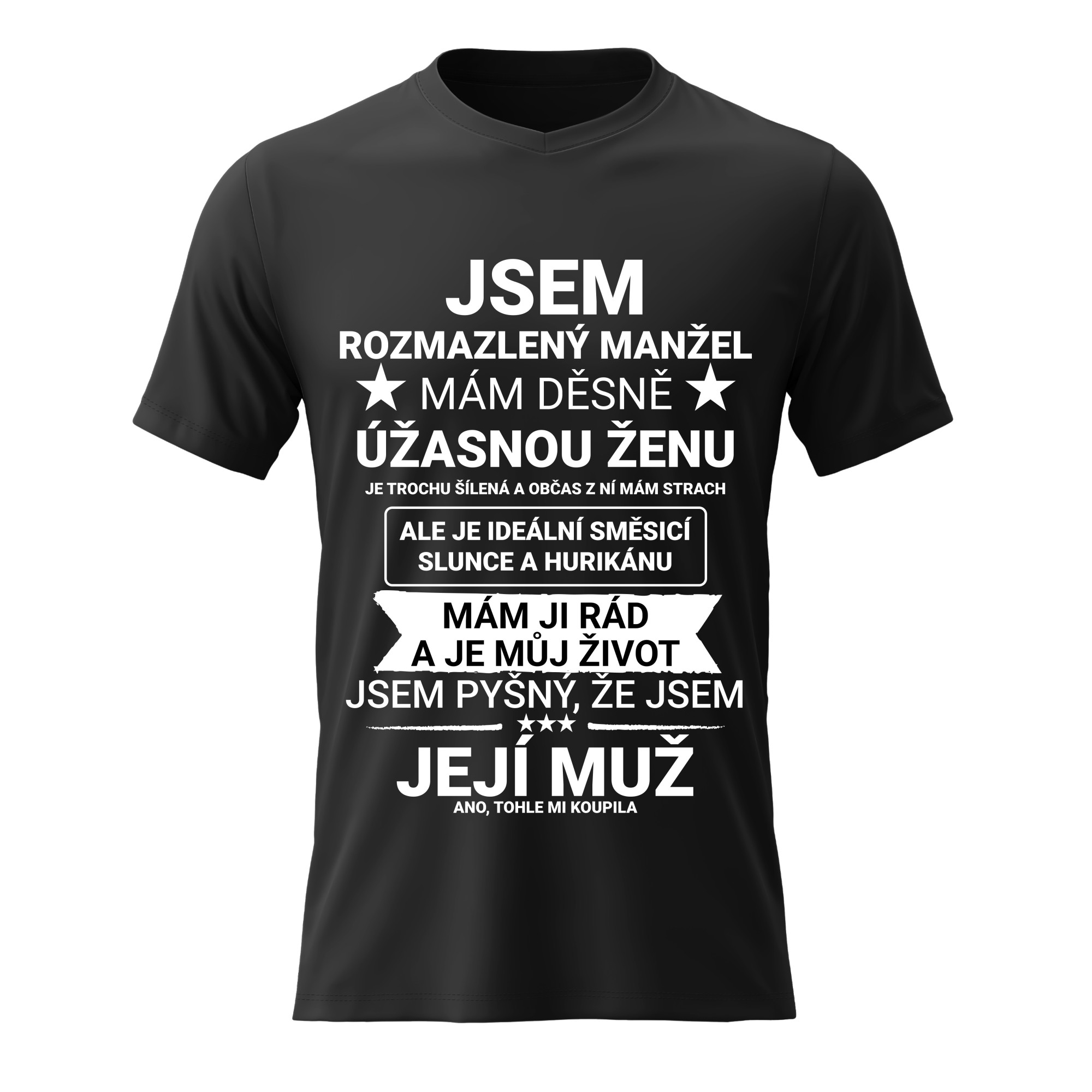 Pánske bavlnené tričko s potlačou - I AM A CUTE MAN - čierne L