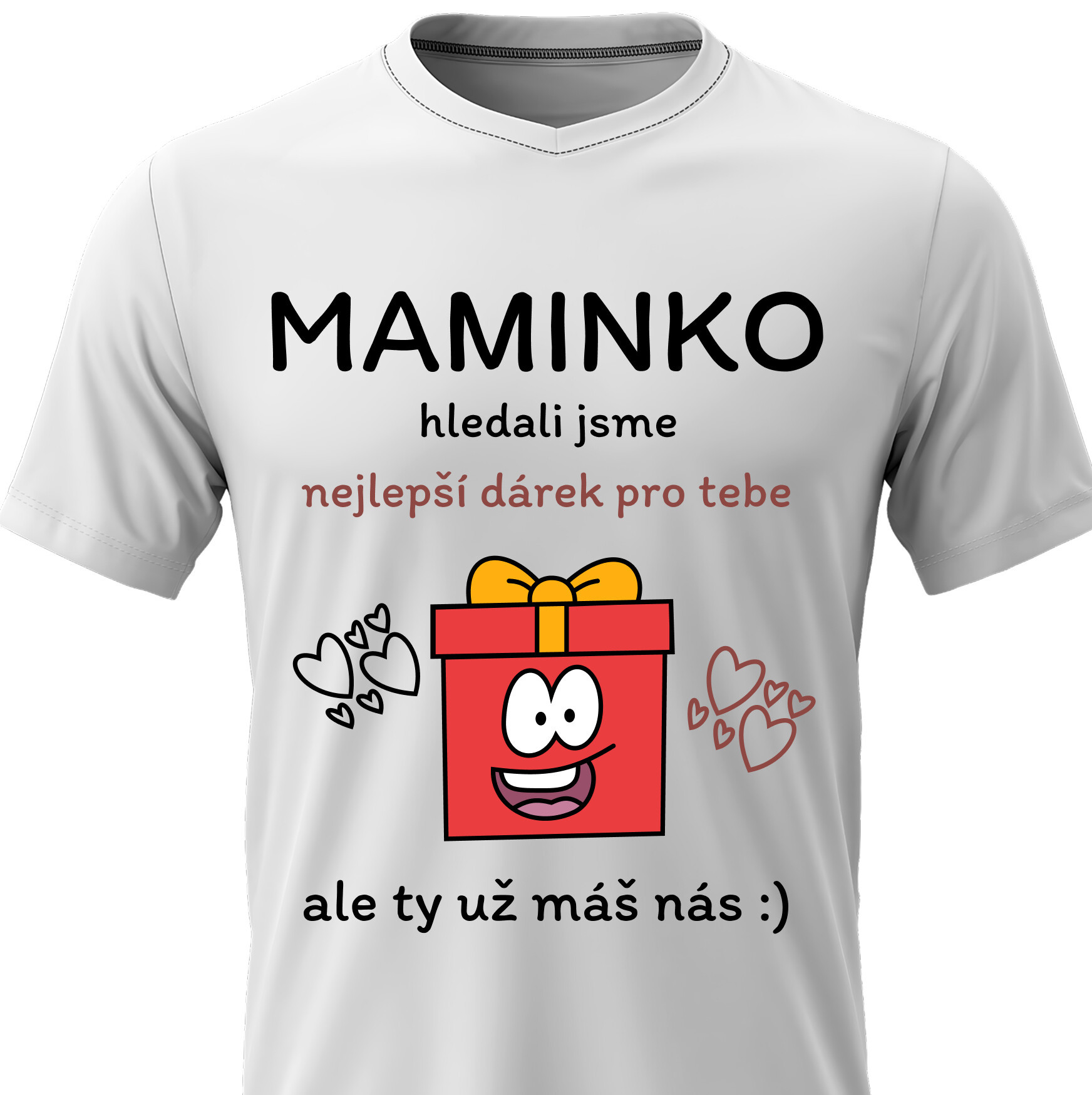 Dámské bavlněné tričko s potiskem - NEJLEPŠÍ DÁREK PRO MAMINKU - bílé  Velikost: L