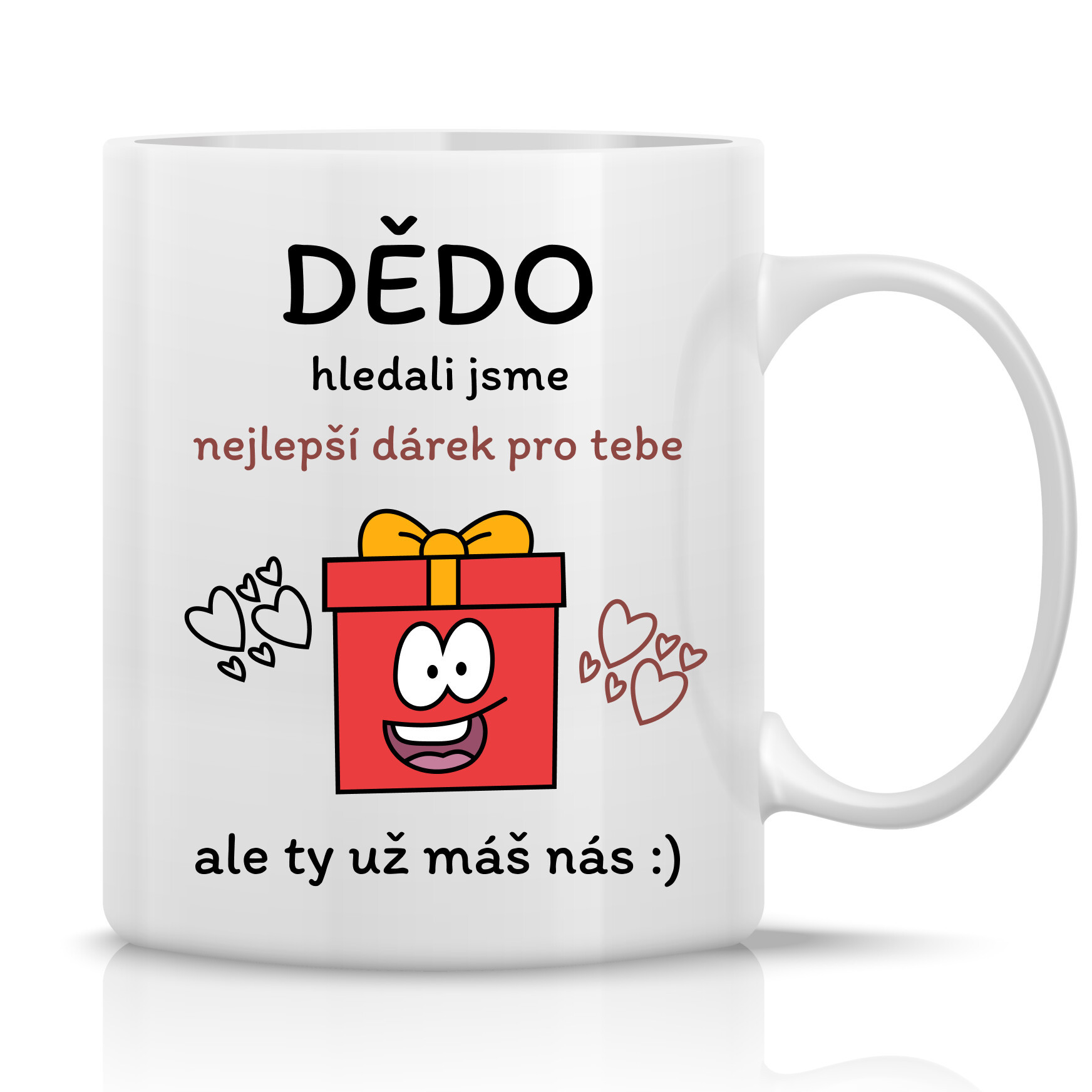 NEJLEPŠÍ DÁREK PRO DĚDU - klasický bílý keramický hrníček 300 ml