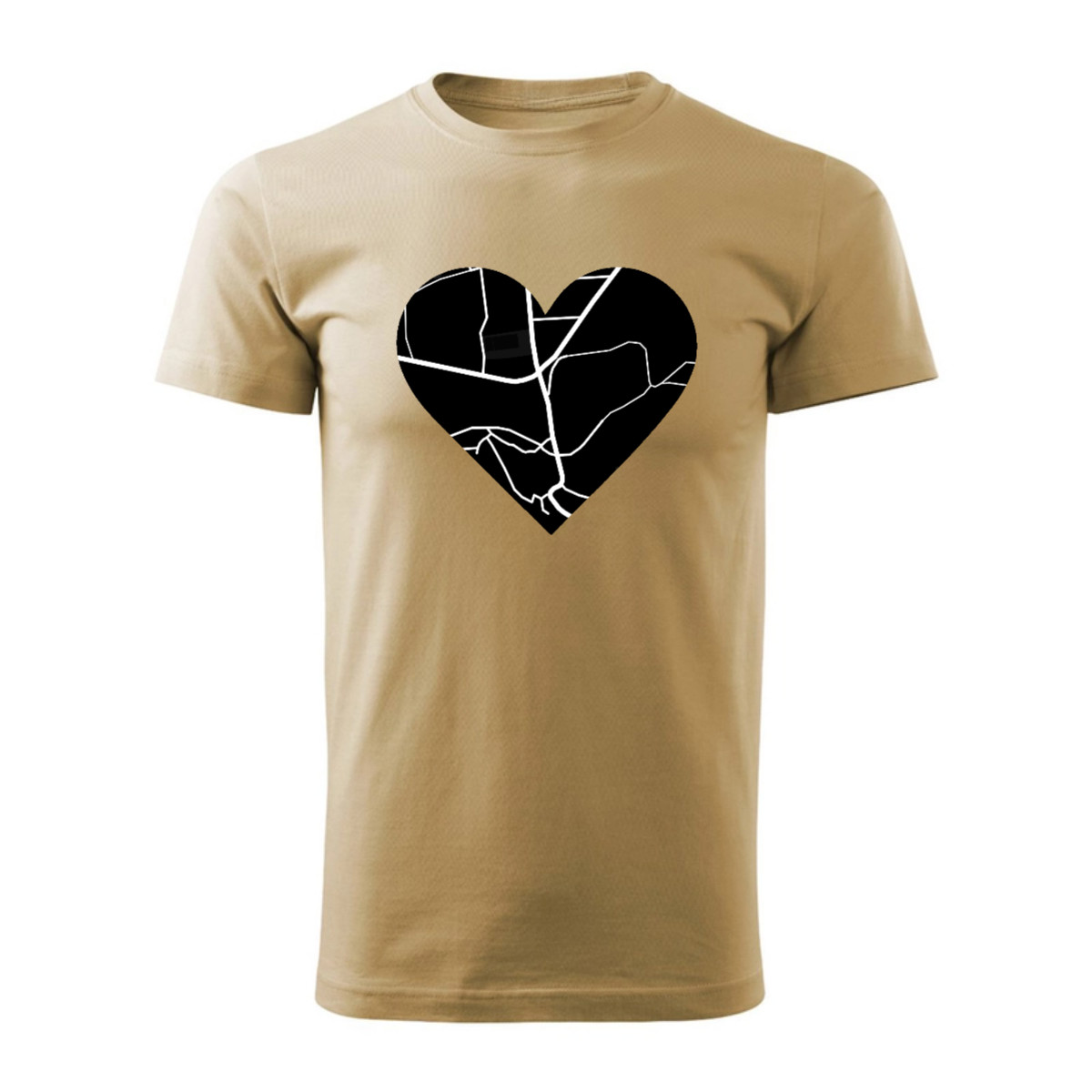 Personalizované pánské tričko s potiskem mapy